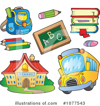 Royalty-Free (RF) Back To School Clipart Illustration by visekart - Stock Sample #1077543