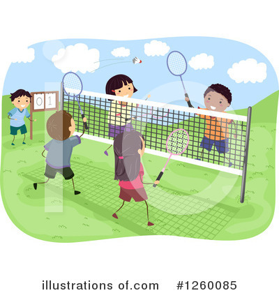 Royalty-Free (RF) Badminton Clipart Illustration by BNP Design Studio - Stock Sample #1260085