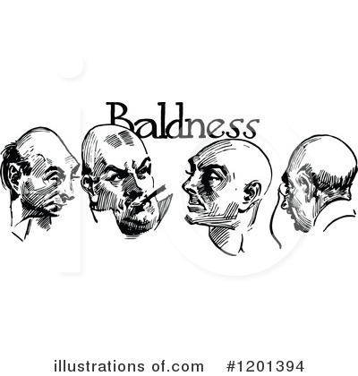 Royalty-Free (RF) Bald Clipart Illustration by Prawny Vintage - Stock Sample #1201394