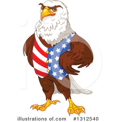 Royalty-Free (RF) Bald Eagle Clipart Illustration by Pushkin - Stock Sample #1312540