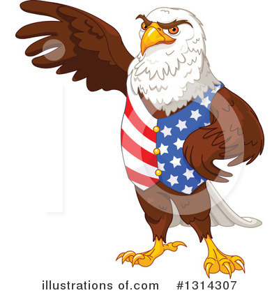 Royalty-Free (RF) Bald Eagle Clipart Illustration by Pushkin - Stock Sample #1314307