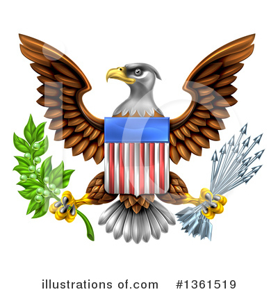American Eagle Clipart #1361519 by AtStockIllustration