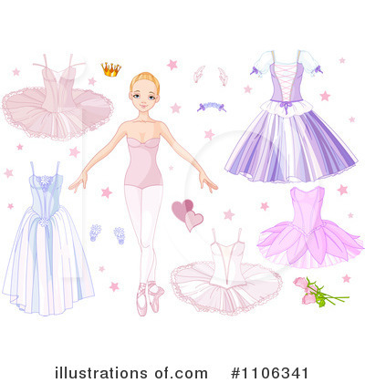 Royalty-Free (RF) Ballerina Clipart Illustration by Pushkin - Stock Sample #1106341