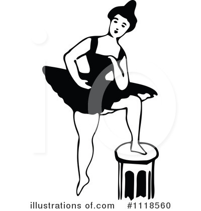 Royalty-Free (RF) Ballerina Clipart Illustration by Prawny Vintage - Stock Sample #1118560