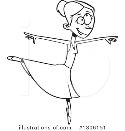Royalty-Free (RF) Ballerina Clipart Illustration by toonaday - Stock Sample #1306151