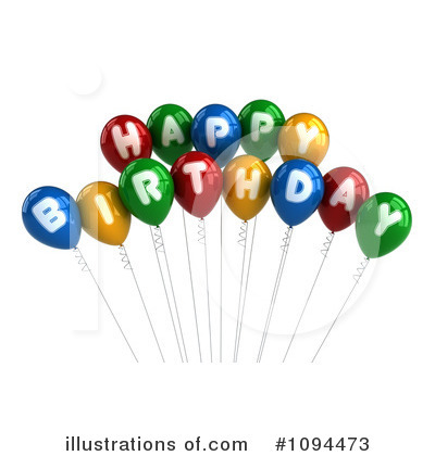 Party Balloons Clipart #1094473 by stockillustrations