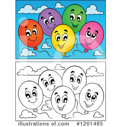 Royalty-Free (RF) Balloons Clipart Illustration by visekart - Stock Sample #1201485