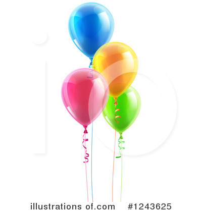 Party Balloons Clipart #1243625 by AtStockIllustration