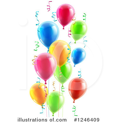 Party Balloons Clipart #1246409 by AtStockIllustration