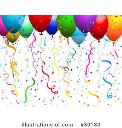 Royalty-Free (RF) Balloons Clipart Illustration by KJ Pargeter - Stock Sample #30183