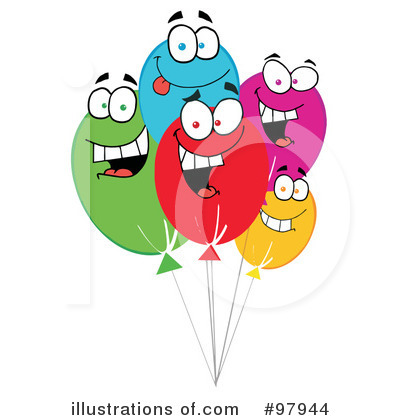 Royalty-Free (RF) Balloons Clipart Illustration by Hit Toon - Stock Sample #97944