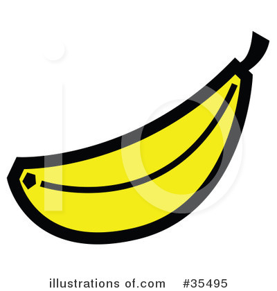 Royalty-Free (RF) Banana Clipart Illustration by Andy Nortnik - Stock Sample #35495