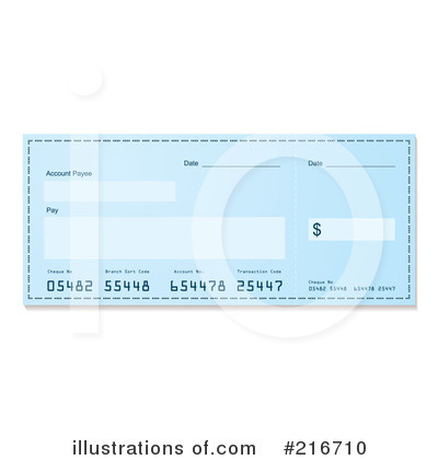 Royalty-Free (RF) Bank Check Clipart Illustration by michaeltravers - Stock Sample #216710