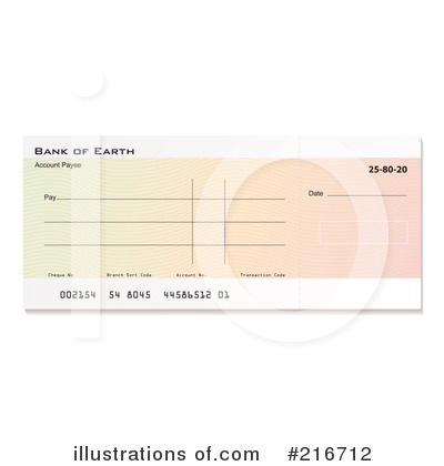 Royalty-Free (RF) Bank Check Clipart Illustration by michaeltravers - Stock Sample #216712