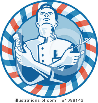 Royalty-Free (RF) Barber Clipart Illustration by patrimonio - Stock Sample #1098142