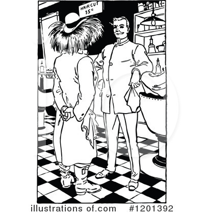 Royalty-Free (RF) Barber Clipart Illustration by Prawny Vintage - Stock Sample #1201392