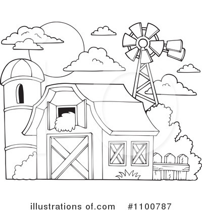 Royalty-Free (RF) Barn Clipart Illustration by visekart - Stock Sample #1100787