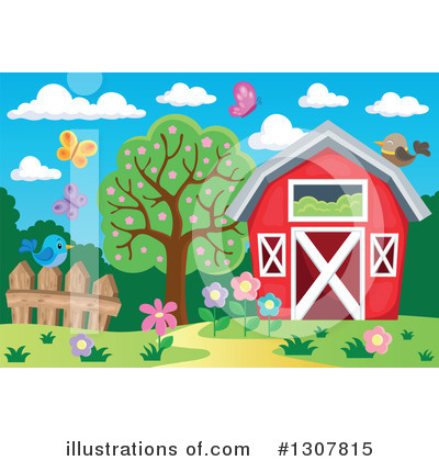 Royalty-Free (RF) Barn Clipart Illustration by visekart - Stock Sample #1307815