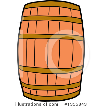 Wooden Barrel Clipart #1355843 by LaffToon