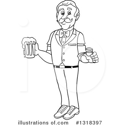 Royalty-Free (RF) Bartender Clipart Illustration by LaffToon - Stock Sample #1318397