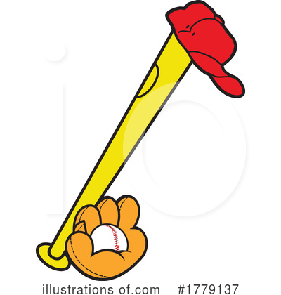 Baseball Bat Clipart #1779137 by Johnny Sajem