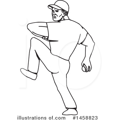 Royalty-Free (RF) Baseball Player Clipart Illustration by patrimonio - Stock Sample #1458823