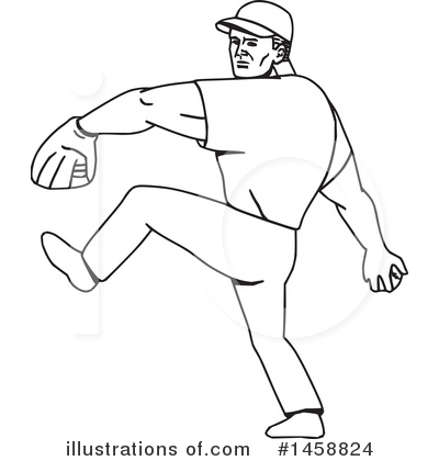 Royalty-Free (RF) Baseball Player Clipart Illustration by patrimonio - Stock Sample #1458824