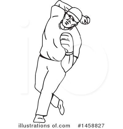 Royalty-Free (RF) Baseball Player Clipart Illustration by patrimonio - Stock Sample #1458827