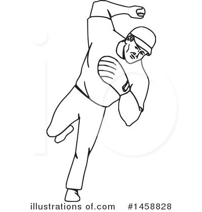 Royalty-Free (RF) Baseball Player Clipart Illustration by patrimonio - Stock Sample #1458828