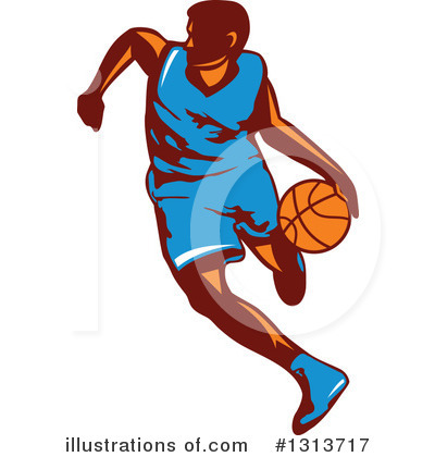 Royalty-Free (RF) Basketball Player Clipart Illustration by patrimonio - Stock Sample #1313717