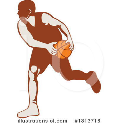 Royalty-Free (RF) Basketball Player Clipart Illustration by patrimonio - Stock Sample #1313718