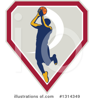 Royalty-Free (RF) Basketball Player Clipart Illustration by patrimonio - Stock Sample #1314349
