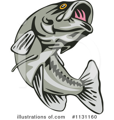 Royalty-Free (RF) Bass Fish Clipart Illustration by patrimonio - Stock Sample #1131160