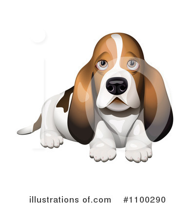 Royalty-Free (RF) Basset Hound Clipart Illustration by Oligo - Stock Sample #1100290