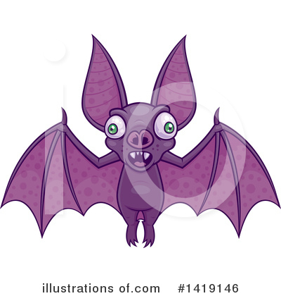 Flying Bat Clipart #1419146 by John Schwegel
