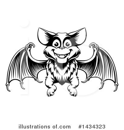 Flying Bat Clipart #1434323 by AtStockIllustration