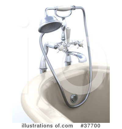 Royalty-Free (RF) Bath Tub Clipart Illustration by KJ Pargeter - Stock Sample #37700