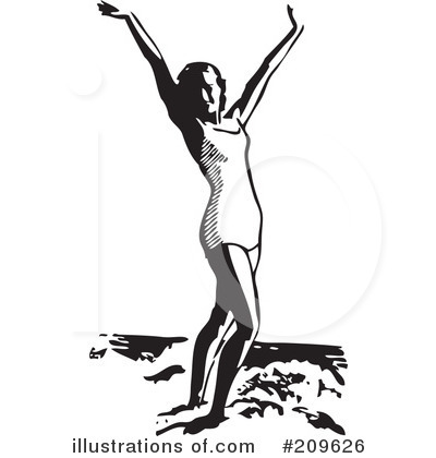 Royalty-Free (RF) Bathing Beauty Clipart Illustration by BestVector - Stock Sample #209626