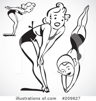 Royalty-Free (RF) Bathing Beauty Clipart Illustration by BestVector - Stock Sample #209627