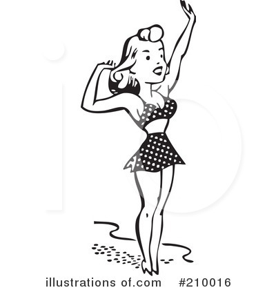 Royalty-Free (RF) Bathing Beauty Clipart Illustration by BestVector - Stock Sample #210016