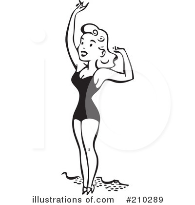 Royalty-Free (RF) Bathing Beauty Clipart Illustration by BestVector - Stock Sample #210289
