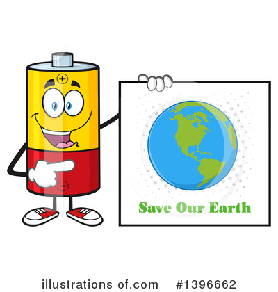 Royalty-Free (RF) Battery Character Clipart Illustration by Hit Toon - Stock Sample #1396662