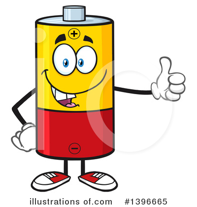 Royalty-Free (RF) Battery Character Clipart Illustration by Hit Toon - Stock Sample #1396665