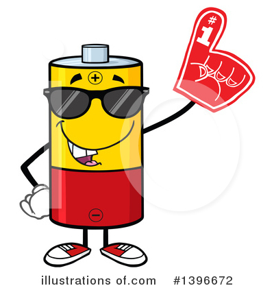 Royalty-Free (RF) Battery Character Clipart Illustration by Hit Toon - Stock Sample #1396672