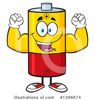Royalty-Free (RF) Battery Character Clipart Illustration by Hit Toon - Stock Sample #1396674