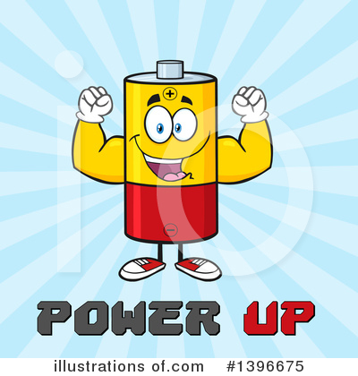 Battery Character Clipart #1396675 by Hit Toon