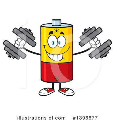 Royalty-Free (RF) Battery Character Clipart Illustration by Hit Toon - Stock Sample #1396677
