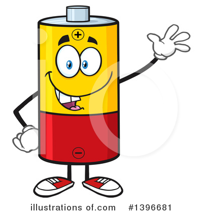 Royalty-Free (RF) Battery Character Clipart Illustration by Hit Toon - Stock Sample #1396681