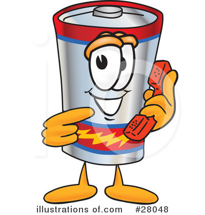 Royalty-Free (RF) Battery Character Clipart Illustration by Mascot Junction - Stock Sample #28048