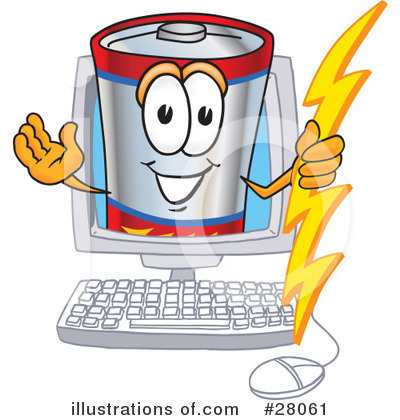 Battery Character Clipart #28061 by Toons4Biz